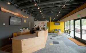 Interior of Innovative Chiropractic’s welcoming and modern Mill Creek office.