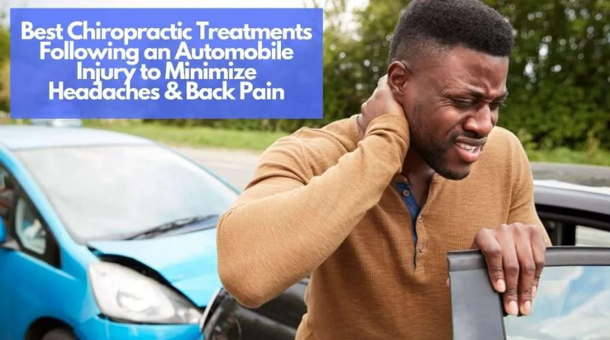 Illustration of spine and neck highlighting whiplash and back injuries from auto accidents